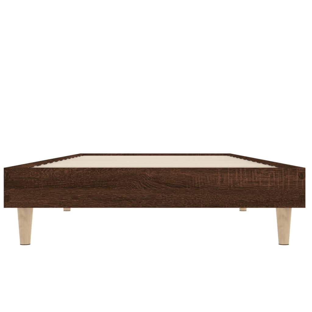vidaXL Рамка за легло, кафяв дъб, 75x190 см, инженерно дърво