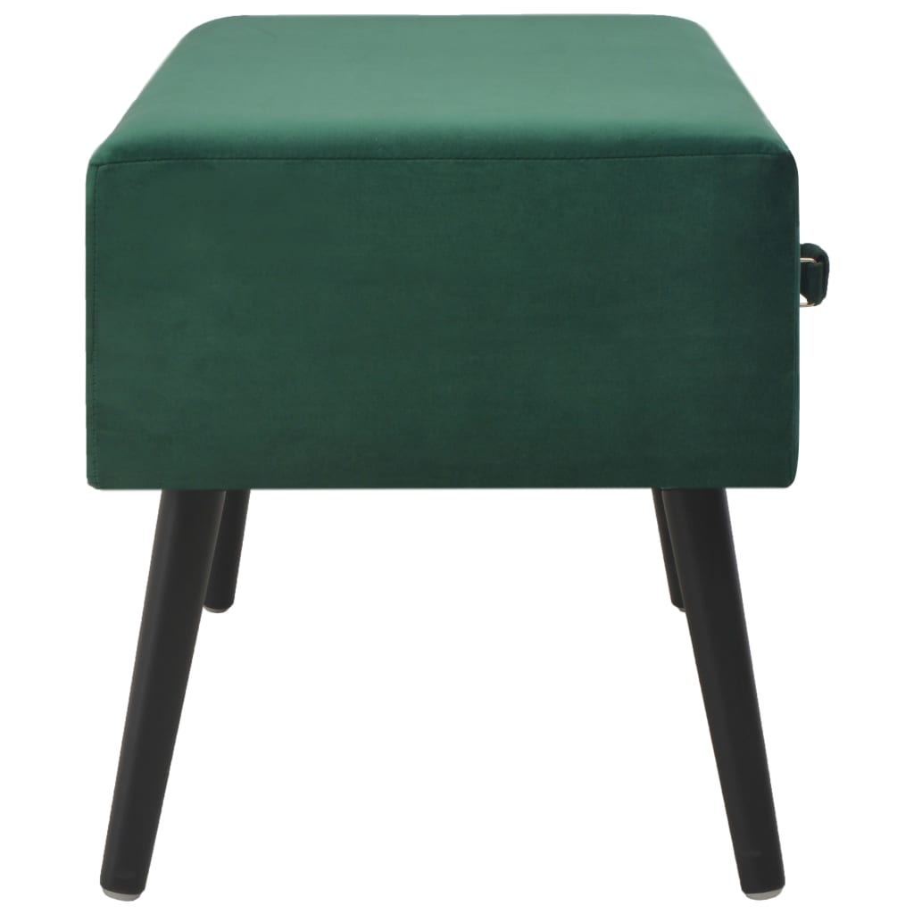 vidaXL Пейка с чекмеджета, 80 см, зелено кадифе