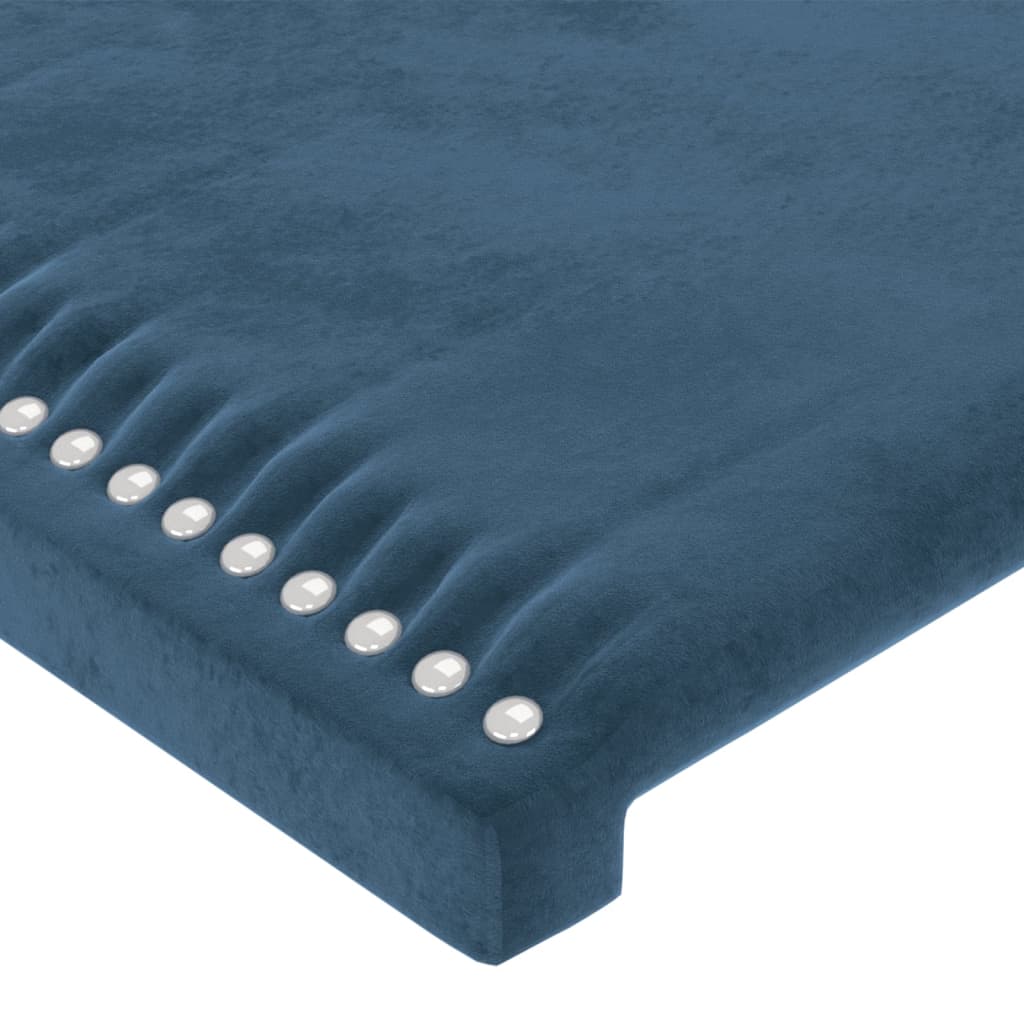 vidaXL Горна табла за легло с уши, тъмносиня, 93x23x118/128 см, плат