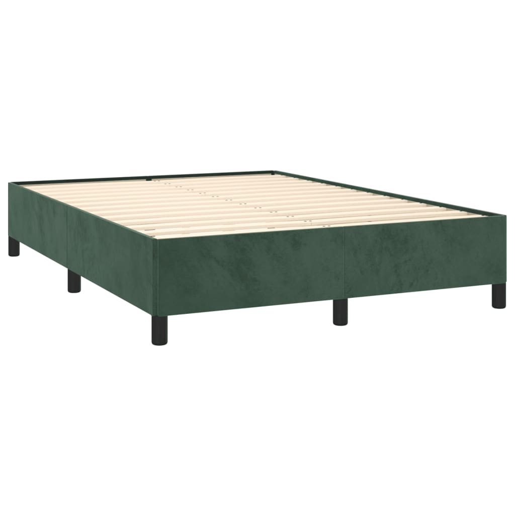 vidaXL Рамка за легло, тъмнозелена, 140x200 см, кадифе