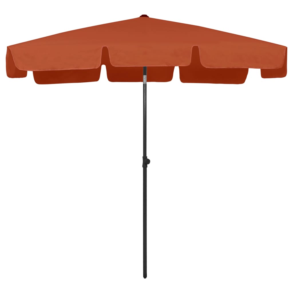 vidaXL Плажен чадър теракота 200x125 см