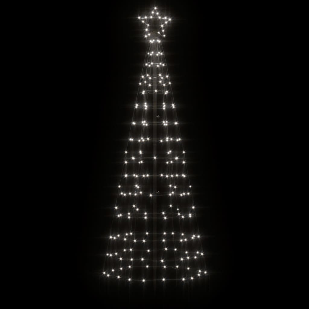 vidaXL Коледна светеща елха с шипове 220 LED студено бяло 180 см