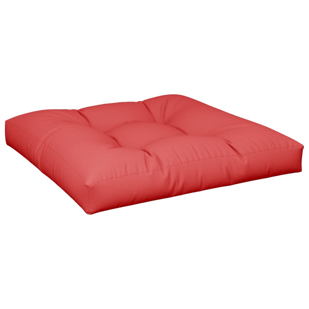 vidaXL Палетна възглавница, червена, 80x80x12 см, текстил