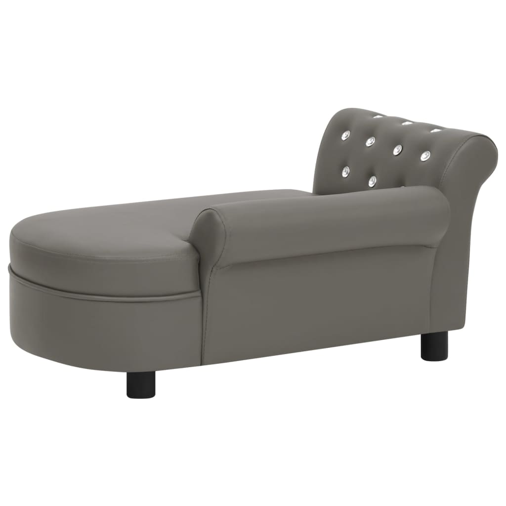 vidaXL Кучешки диван, сив, 83x45x42 см, изкуствена кожа