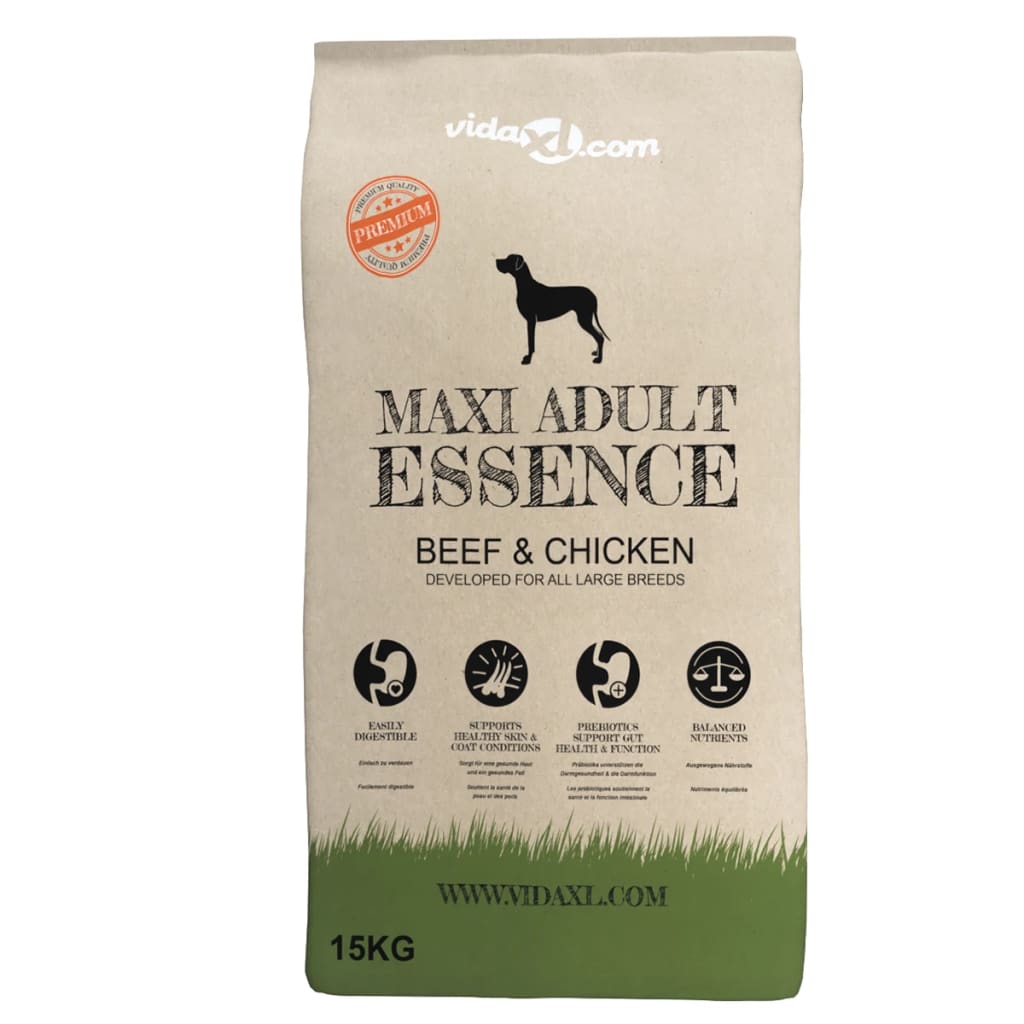vidaXL Премиум храна за кучета Maxi Adult Essence Beef &amp; Chicken 15 кг
