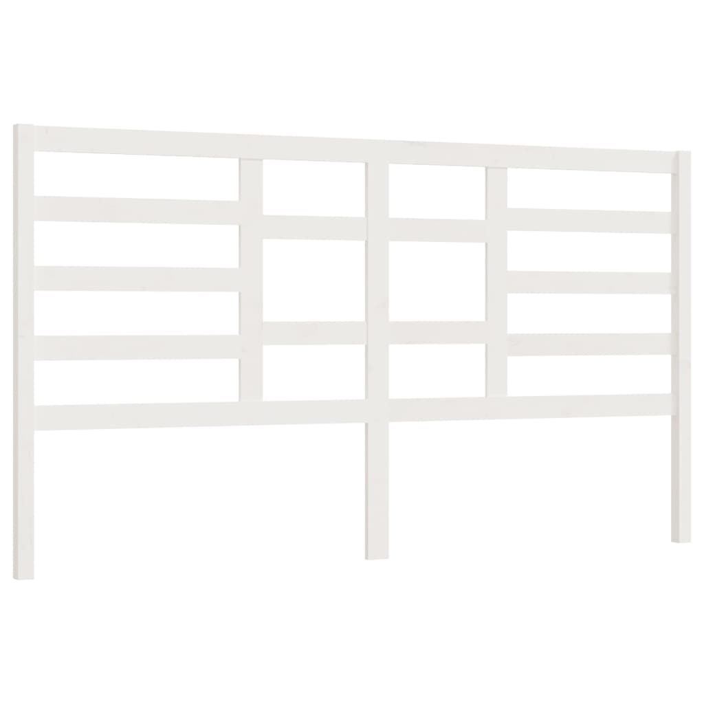vidaXL Горна табла за легло, бяла, 186x4x104 см, бор масив