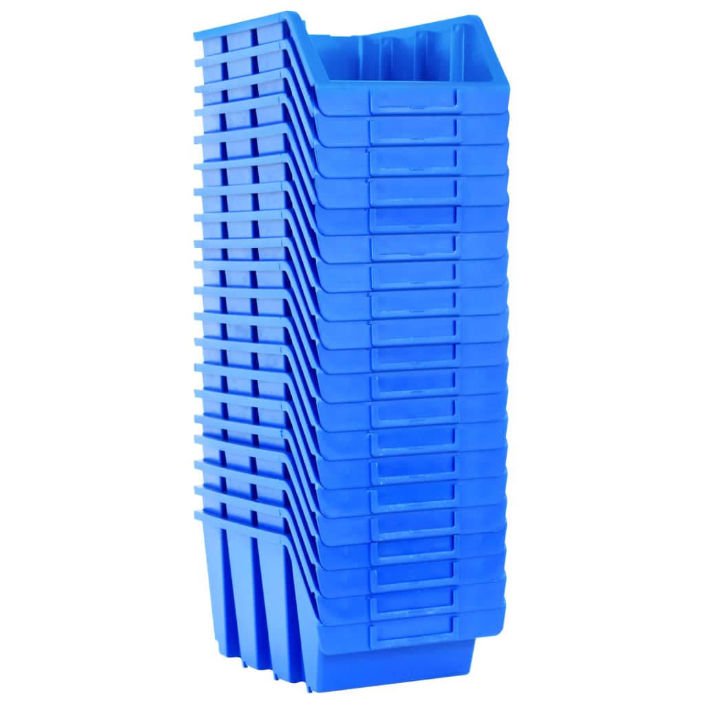 vidaXL Стифиращи контейнери за съхранение 20 бр сини пластмаса