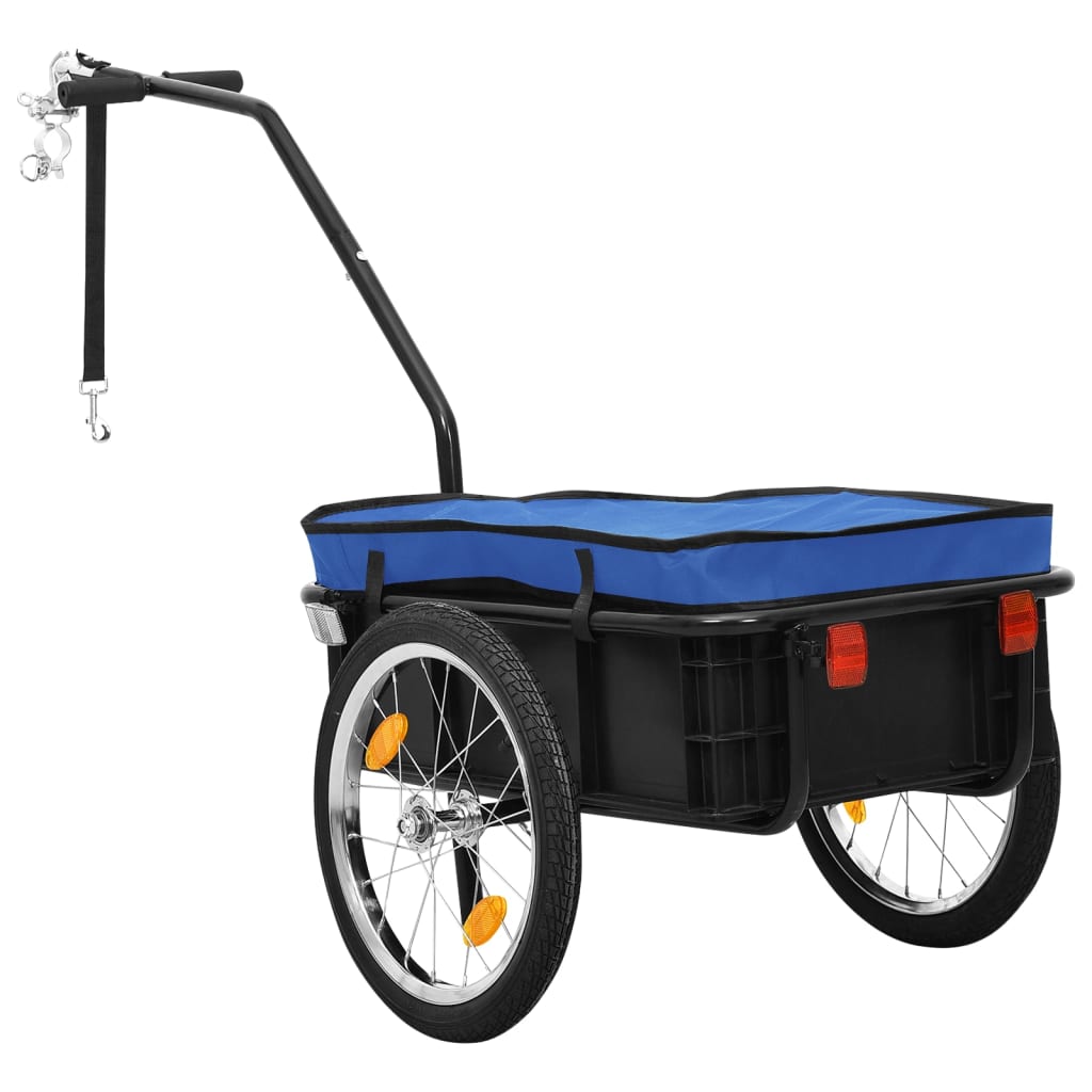 vidaXL Ремарке/вагон за колело, 155x60x83 см, стомана, синьо