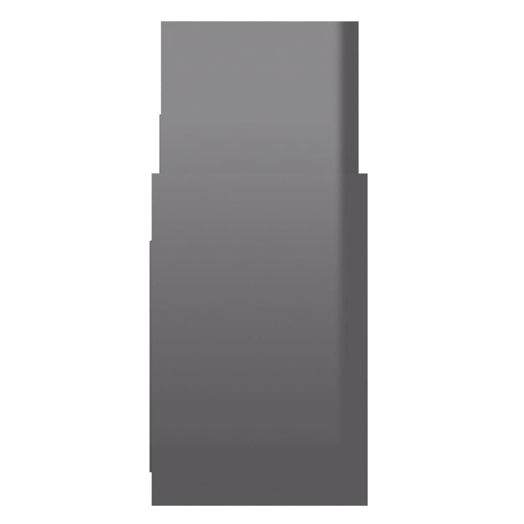 vidaXL Страничен шкаф, сив гланц, 60x26x60 см, ПДЧ
