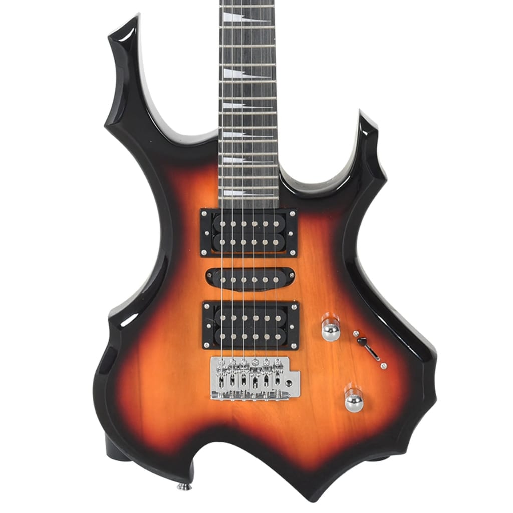 vidaXL Електрическа китара за начинаещи с калъф кафяво и черно 4/4 39"