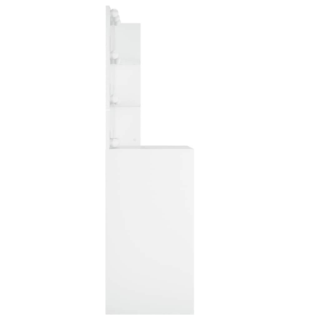 vidaXL Тоалетка с LED, бяла, 60x40x140 см