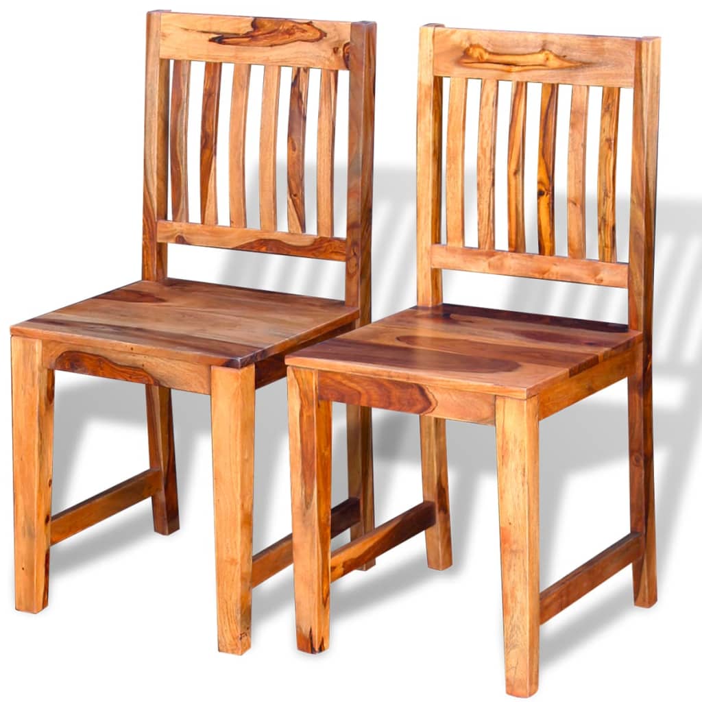 vidaXL Трапезни столове, 2 бр, масивно шишамово дърво