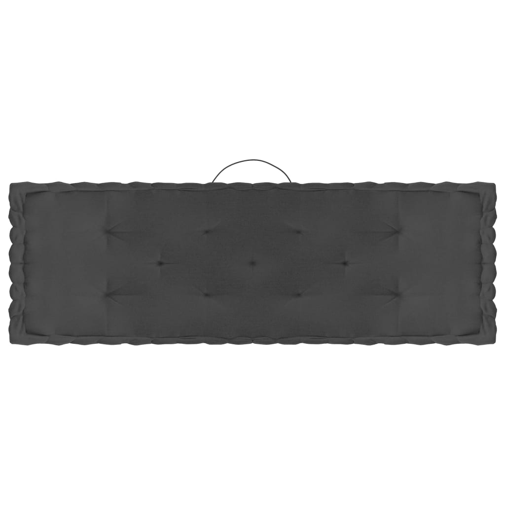 vidaXL Палетни възглавници за под, 7 бр, антрацит, памук