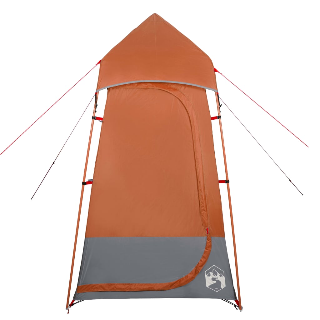 vidaXL Палатка за тоалетна, сива и оранжева, водоустойчива