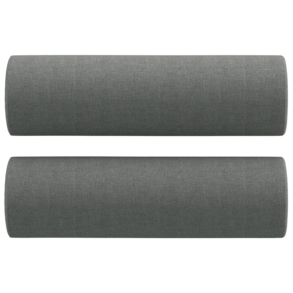 vidaXL Комплект дивани 2 части с възглавници тъмносив текстил
