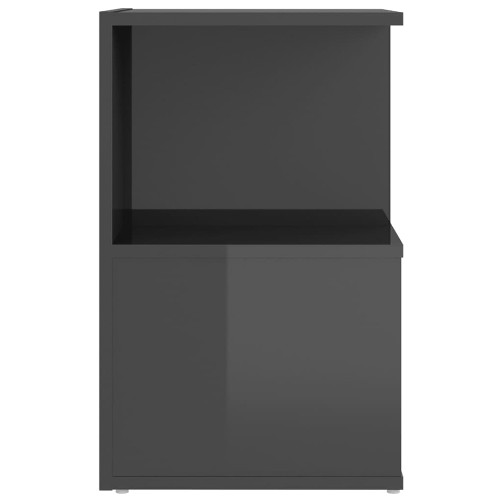 vidaXL Нощно шкафче, сив гланц, 35x35x55 см, ПДЧ