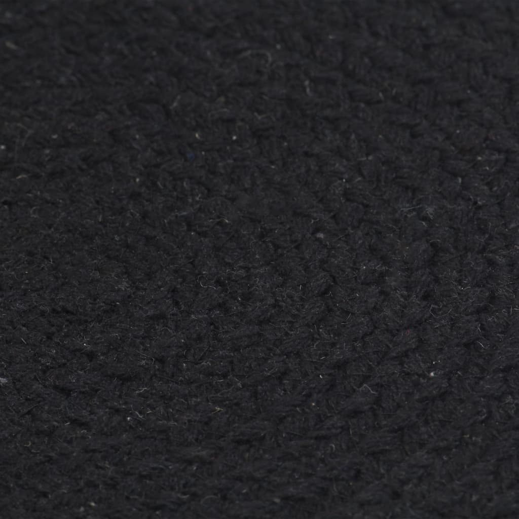 vidaXL Подложки за хранене, 6 бр, черни, 38 см, кръгли, памук