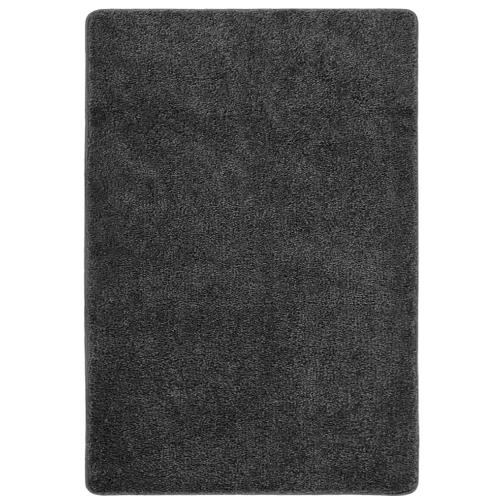 vidaXL Шаги килим, тъмносив, 160x230 см, противоплъзгащ