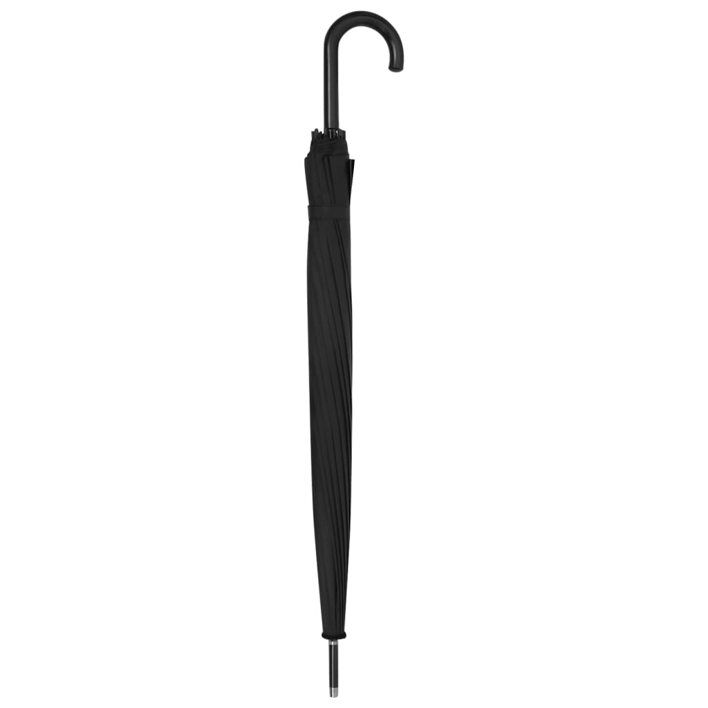 vidaXL Автоматичен чадър, черен, 120 см