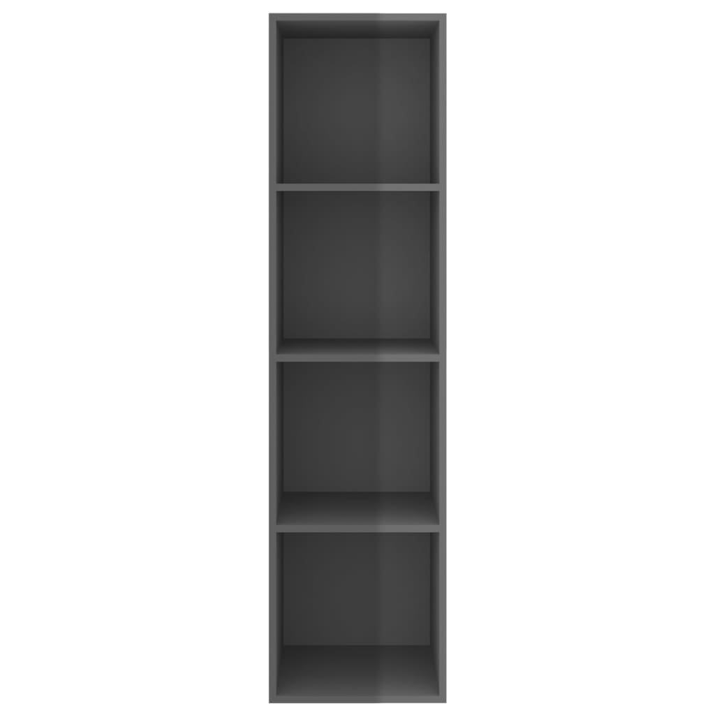 vidaXL ТВ шкаф за стенен монтаж, сив гланц, 37x37x142,5 см, ПДЧ