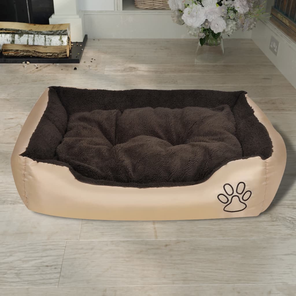 vidaXL Топло кучешко легло с подплатена възглавница, размер M