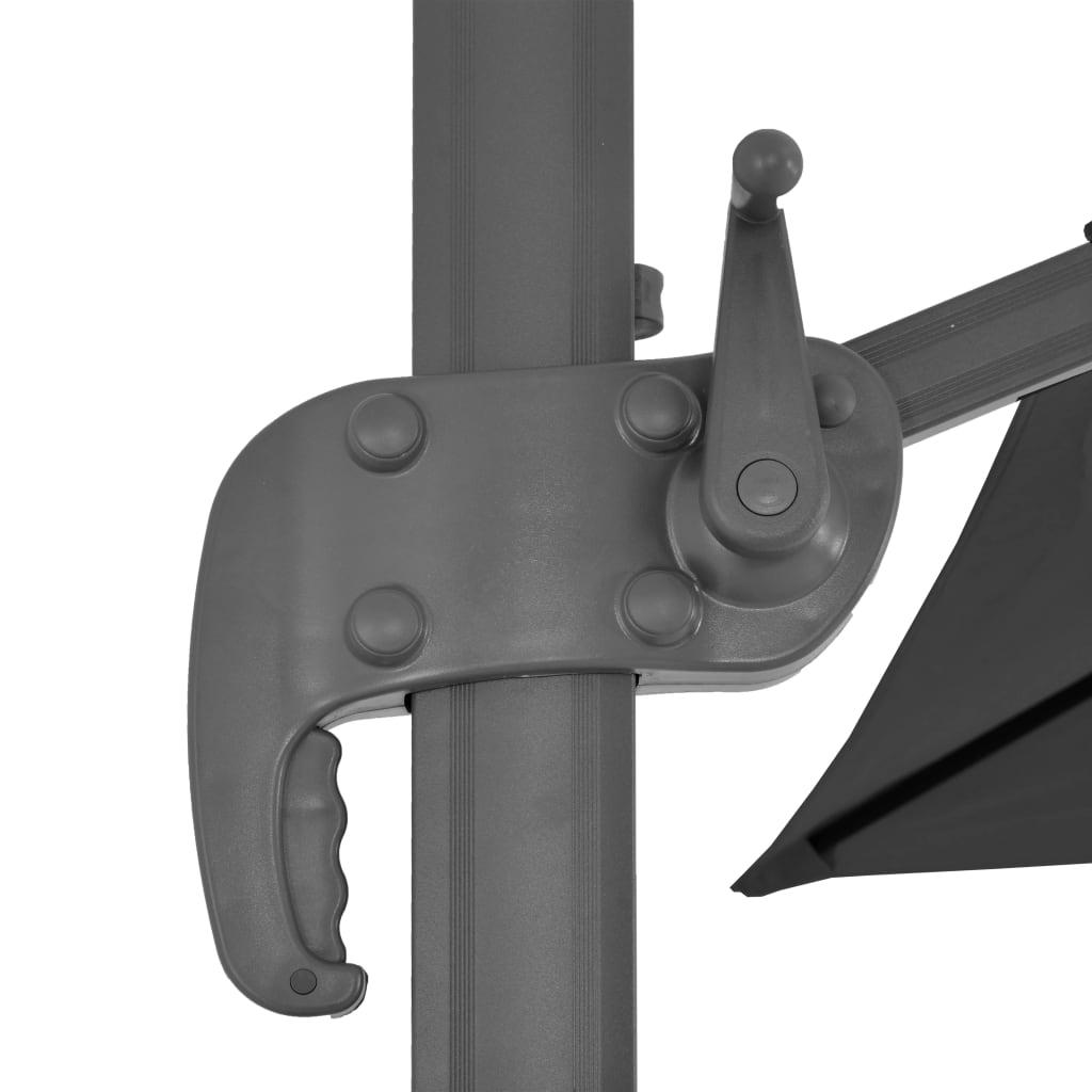 vidaXL Градински чадър с преносима основа, антрацит