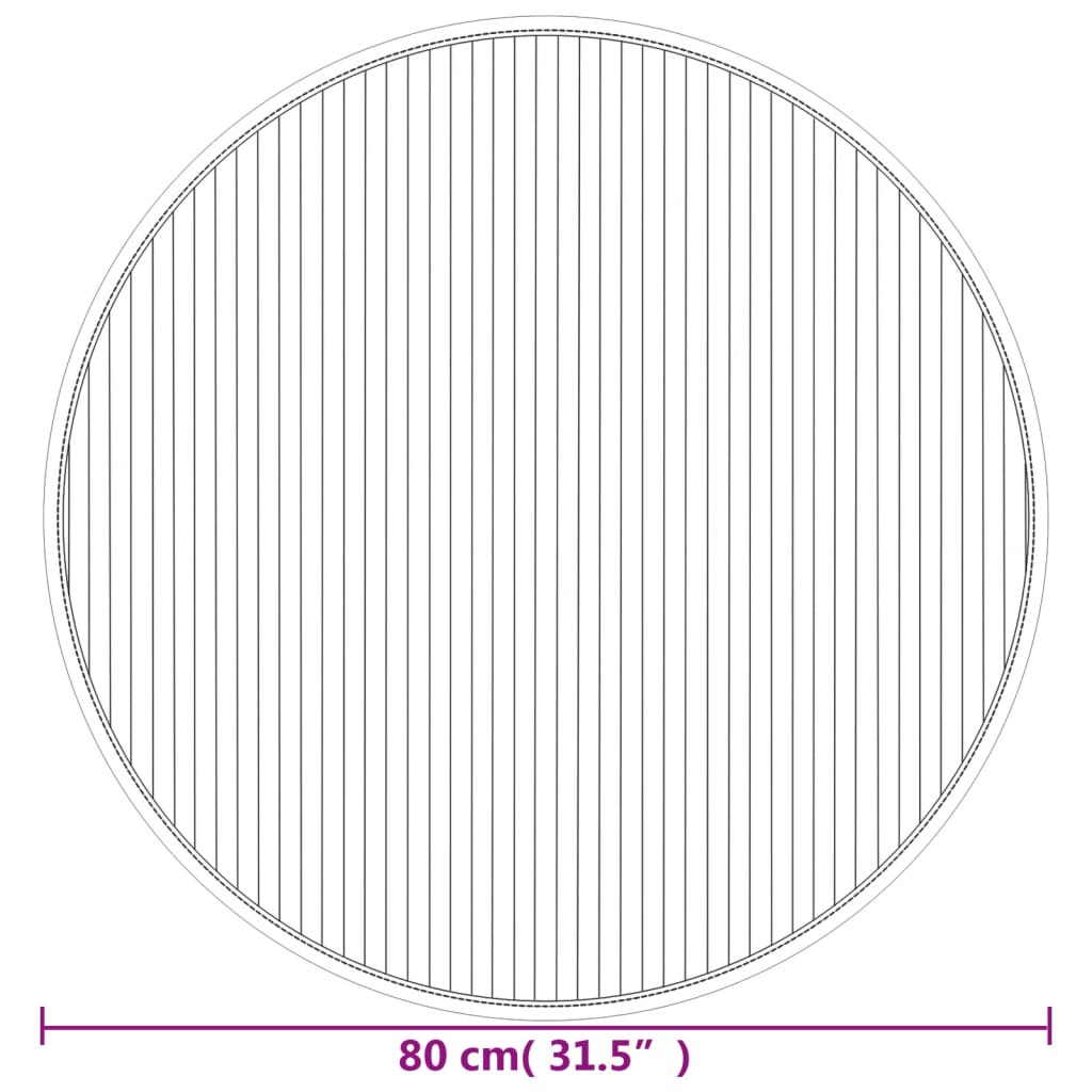 vidaXL Килим, кръгъл, сив, 80 см, бамбук