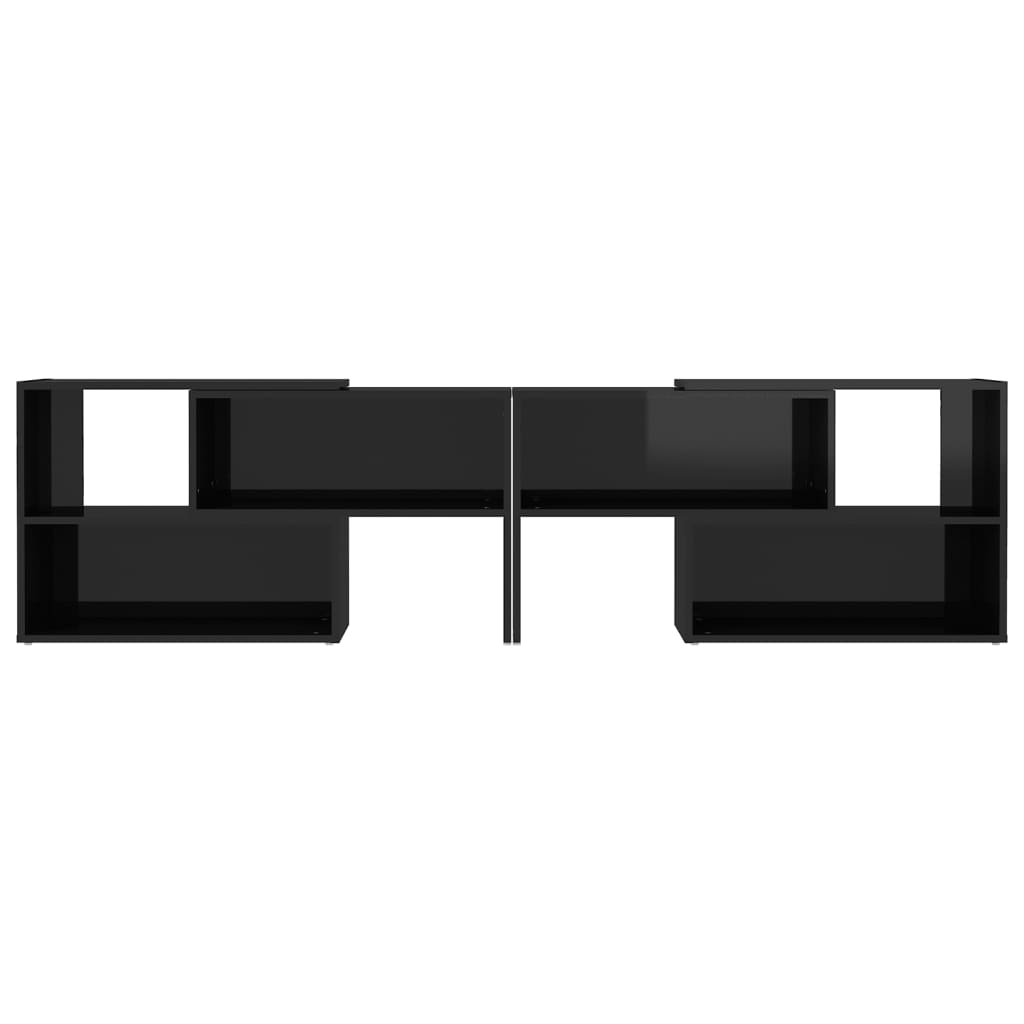 vidaXL ТВ шкаф, черен гланц, 149x30x52 см, ПДЧ