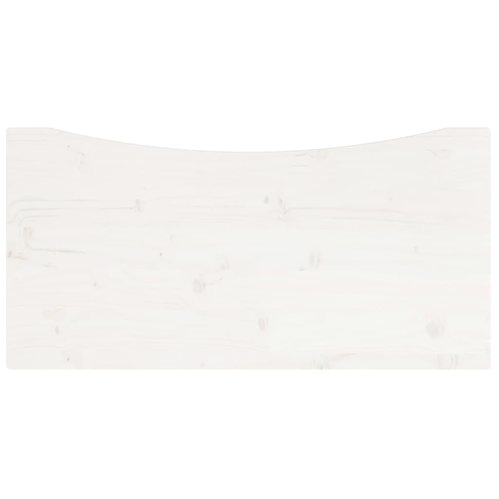 vidaXL Плот за бюро, бял, 80x40x2,5 см, борово дърво масив