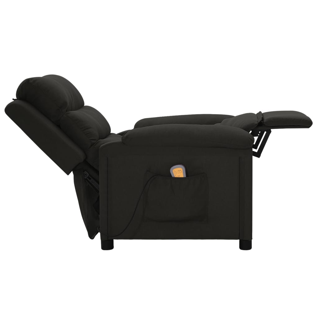 vidaXL Масажен стол, черен, текстил