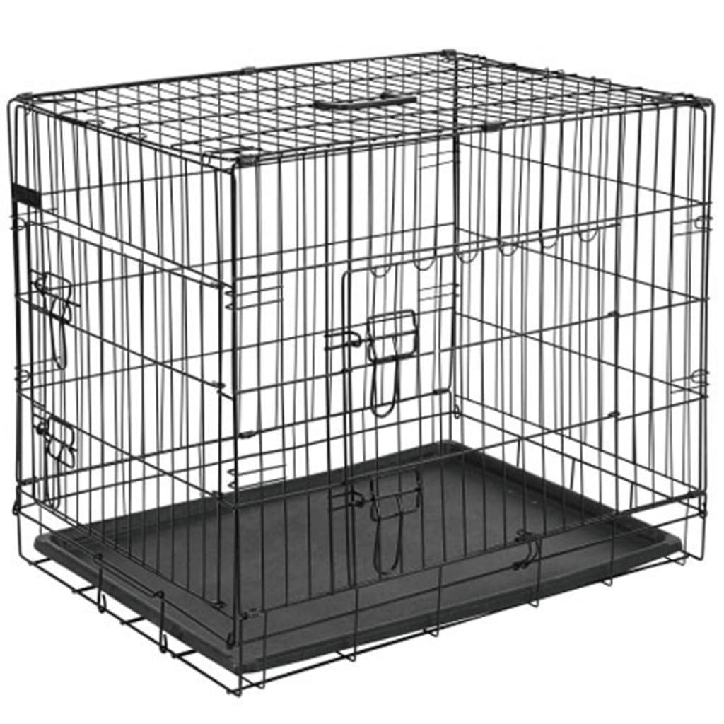@Pet Dog Транспортна клетка за куче метална 77,5x48,5x55,5 см черна