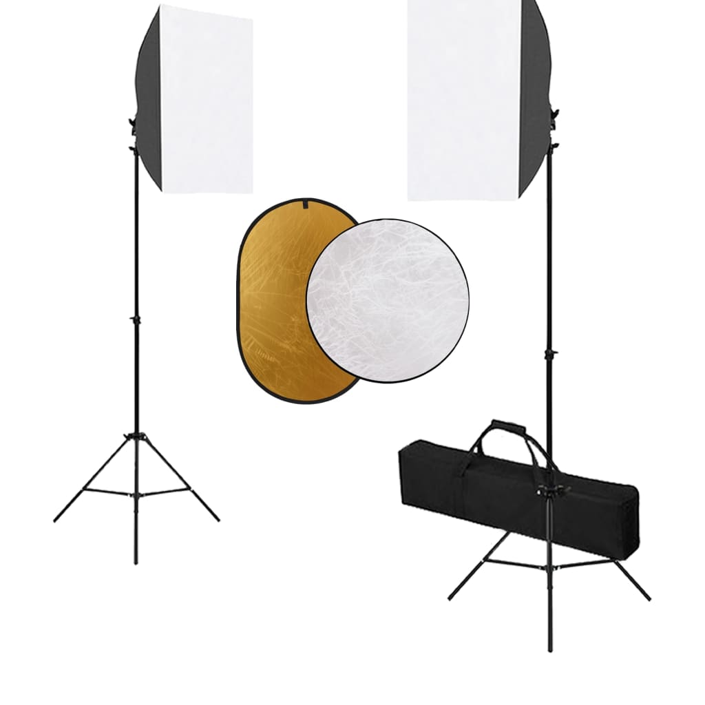 vidaXL Фотографски комплект за студио със софтбокс лампи и рефлектор