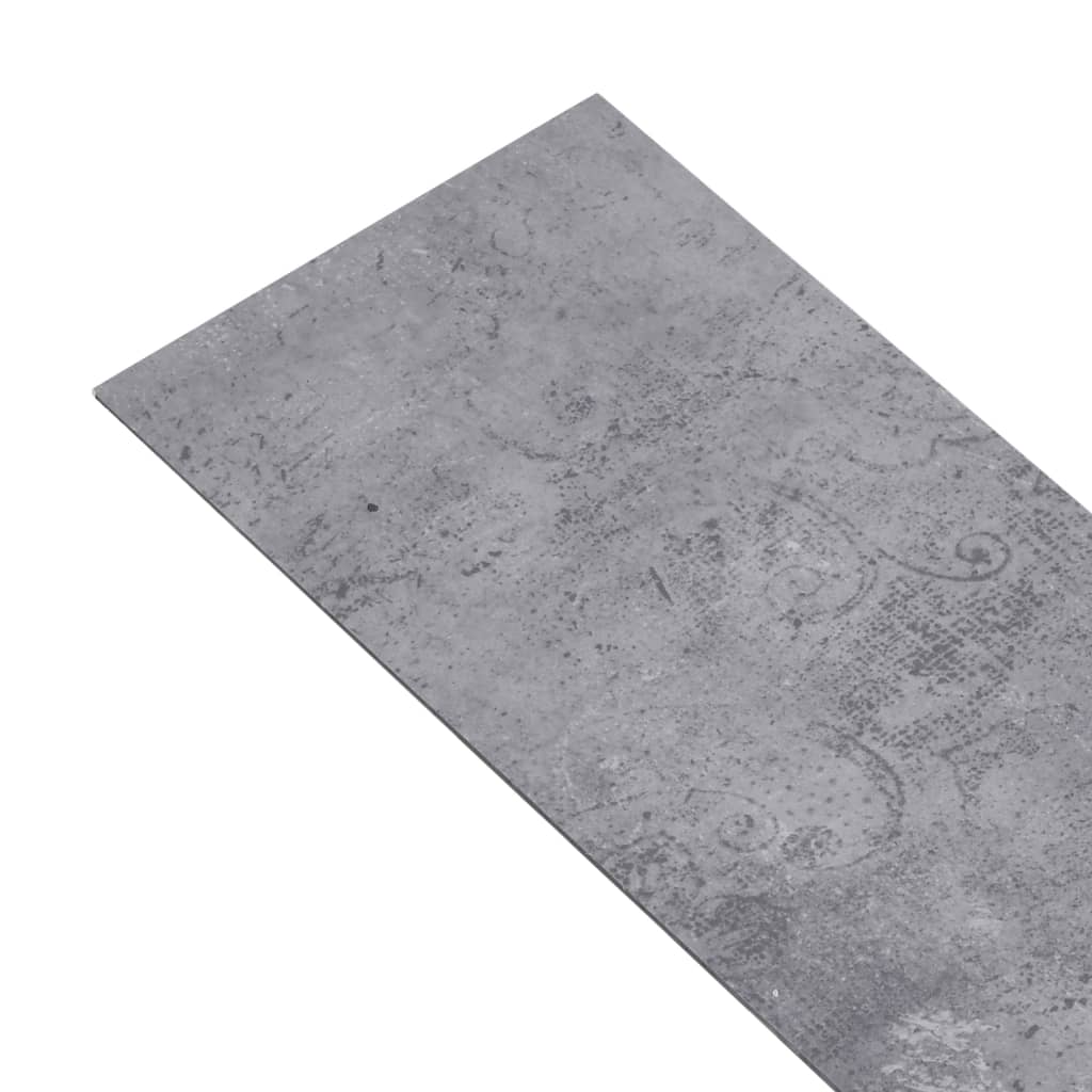 vidaXL PVC подови дъски 4,46 м² 3 мм самозалепващи циментово сиво