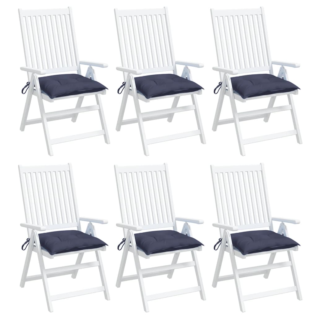 vidaXL Възглавници за столове 6 бр нейви сини 50x50x7 см Оксфорд плат
