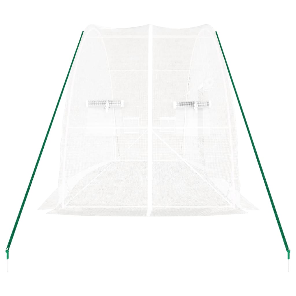 vidaXL Оранжерия със стоманена рамка бяла 12 м² 6x2x2,85 м