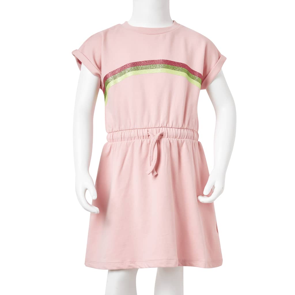 Детска рокля с връв, светлорозова, 92
