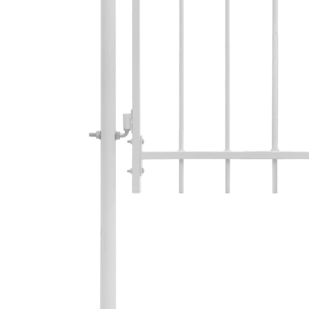 vidaXL Градинска порта, стомана, 1x2 м, бяла