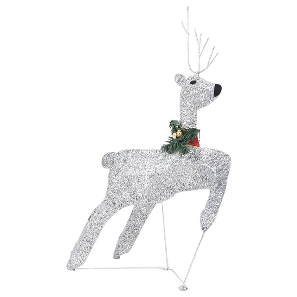 vidaXL Коледна украса елен и шейна, 100 LED, за открито, сребристо