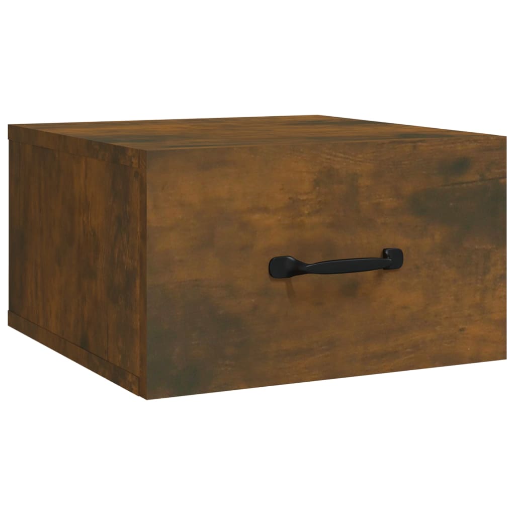 vidaXL Нощни шкафчета за стенен монтаж, 2 бр, опушен дъб, 35x35x20 см