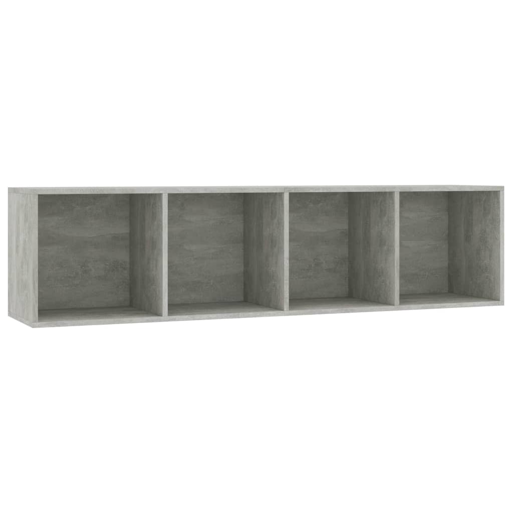 vidaXL Библиотека/ТВ шкаф, бетонно сива, 143x30x36 см