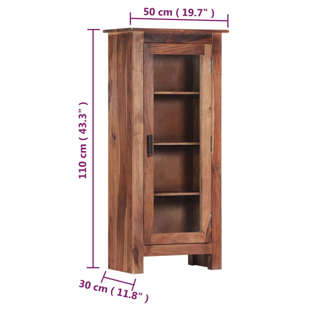 vidaXL Висок шкаф, 50x30x110 см, шишамово дърво масив