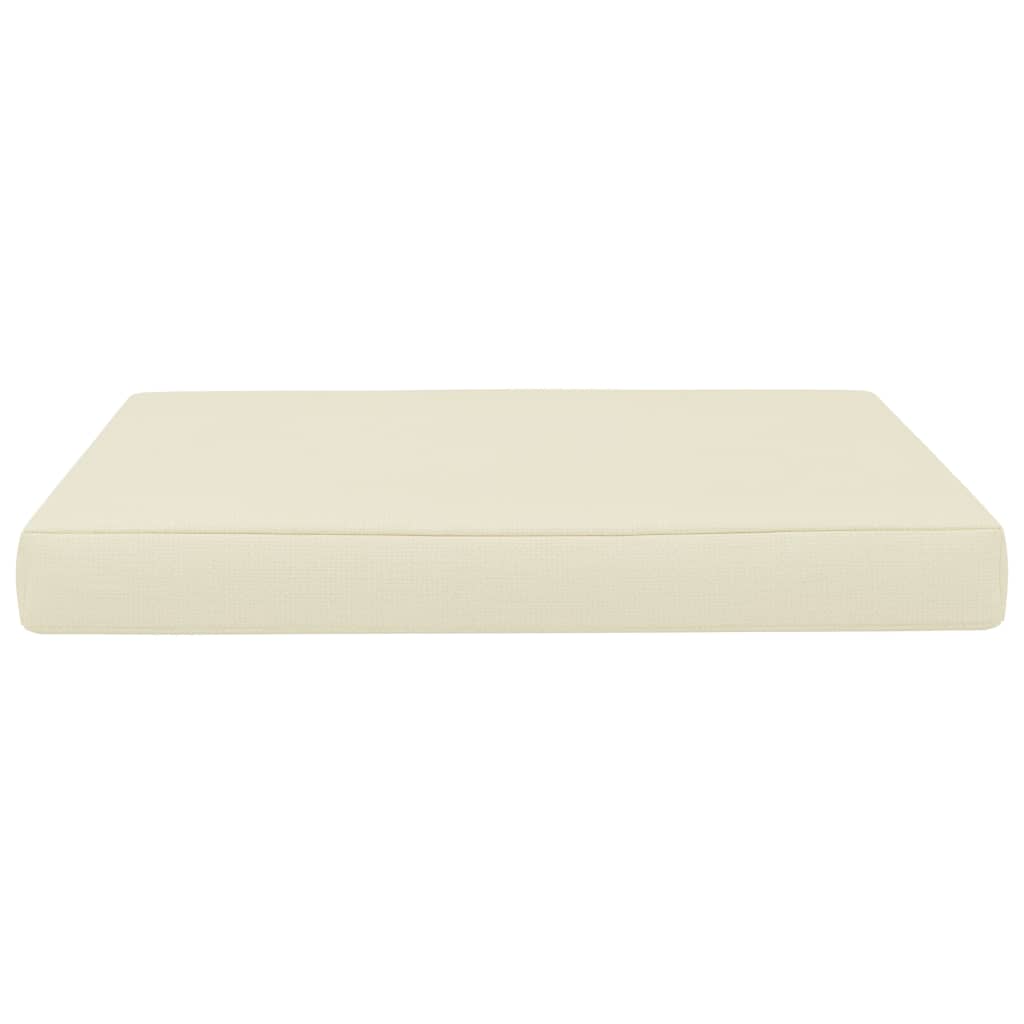 vidaXL Палетна възглавница за под, 60x61,5x6 см, кремава, плат