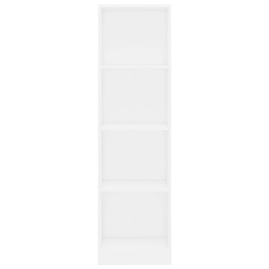 vidaXL 4-етажна библиотека, бяла, 40x24x142 см, ПДЧ