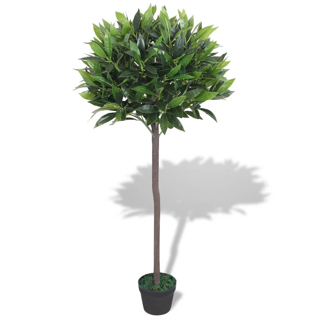 vidaXL Изкуствено растение лавър със саксия, 125 см, зелено