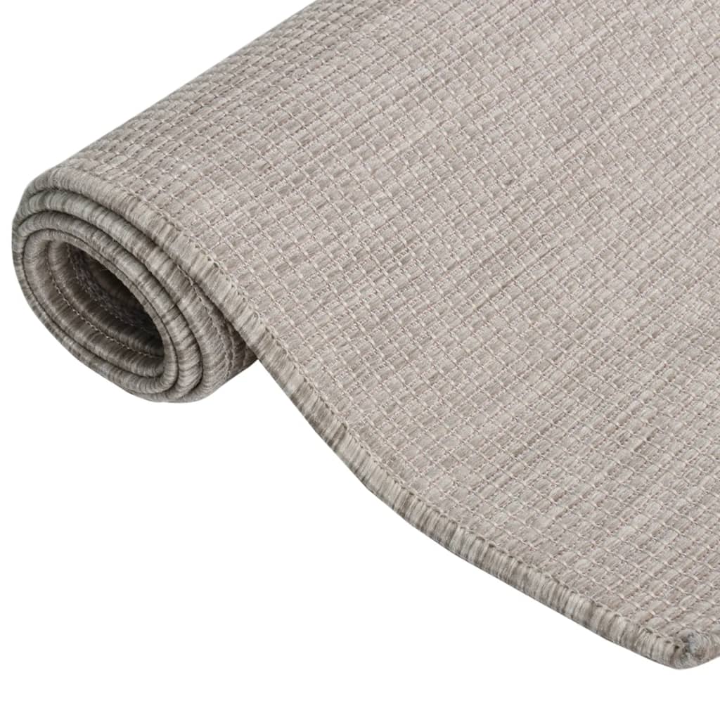 vidaXL Градински плоскотъкан килим, 160x230 см, таупе