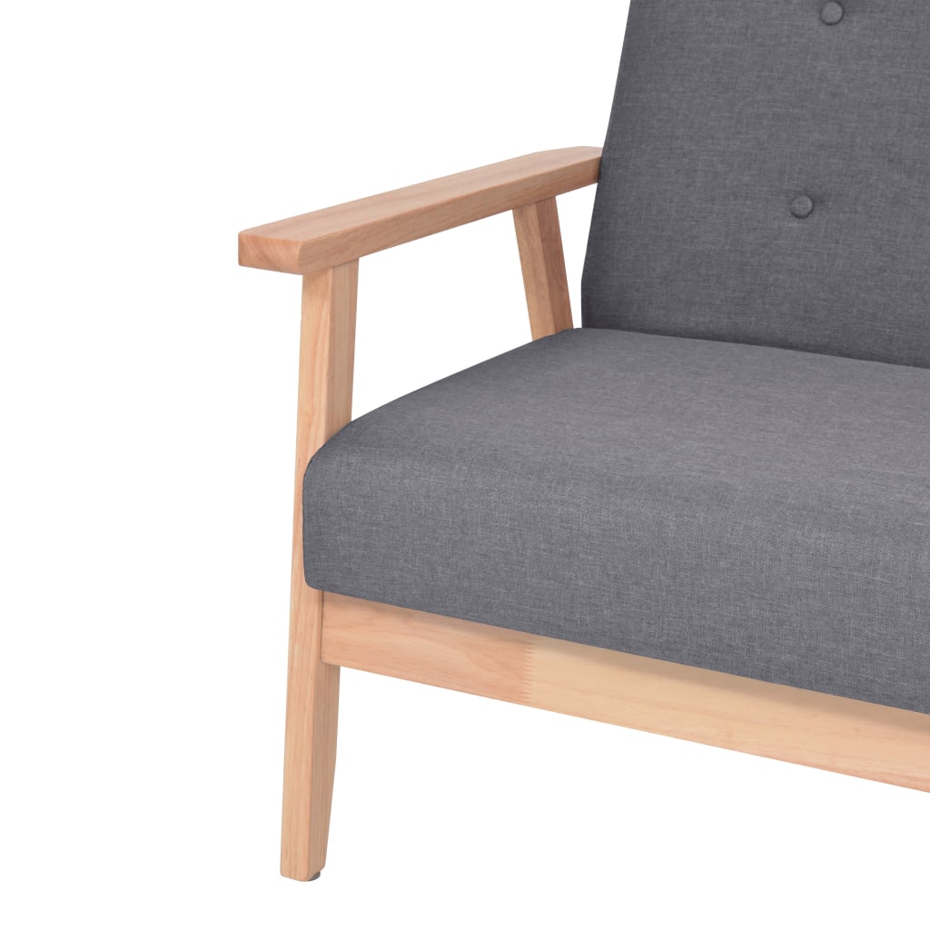 vidaXL Комплект дивани и кресло, 3 части, плат, тъмносиви