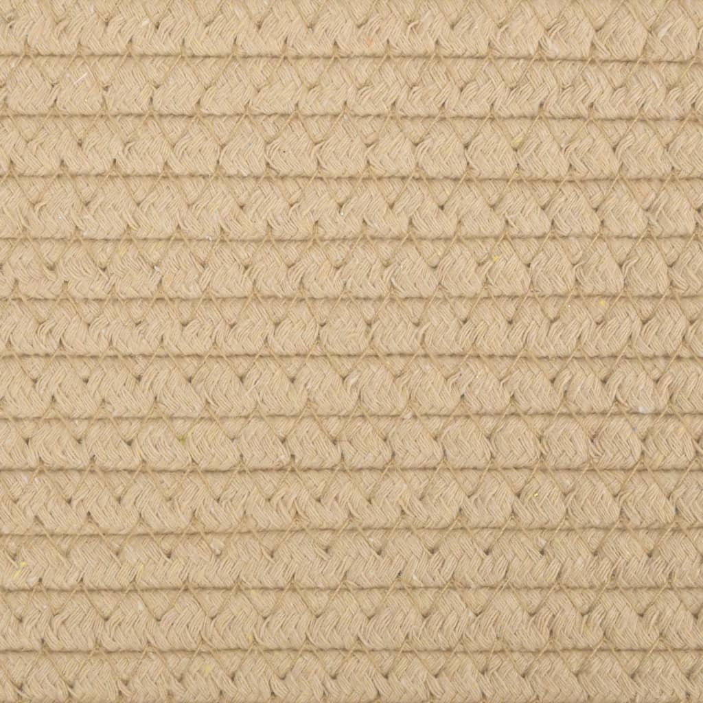 vidaXL Кош за съхранение, 2 бр, бежово и бяло, Ø28x28 см, памук
