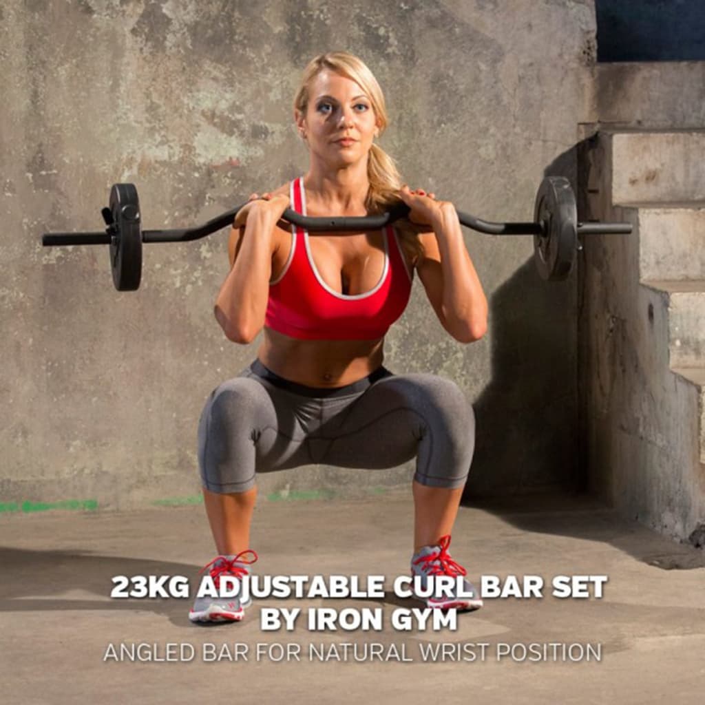 Iron Gym Регулируем комплект крива щанга, 23 кг, IRG033