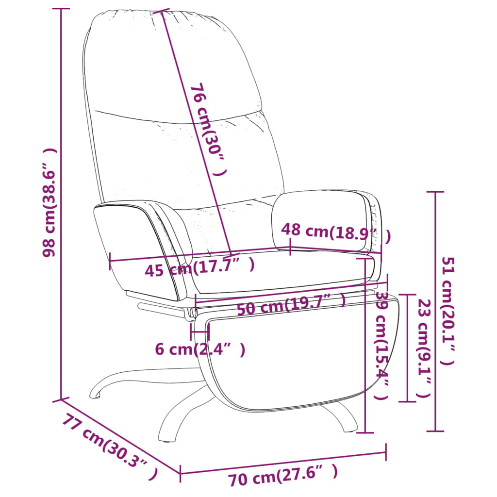 vidaXL Релаксиращ стол с опора за крака, Кафяв, текстил