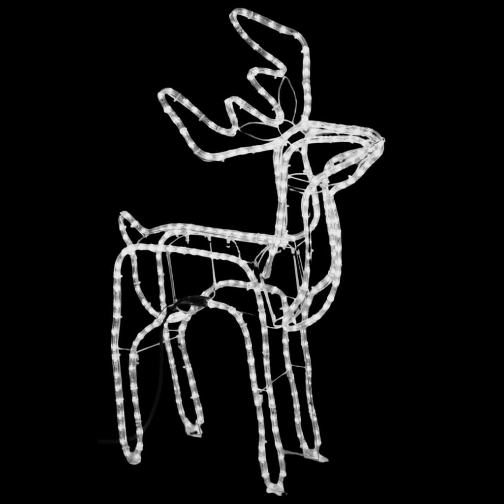 vidaXL Коледна фигура северен елен, топло бяло, 76x42x87 см